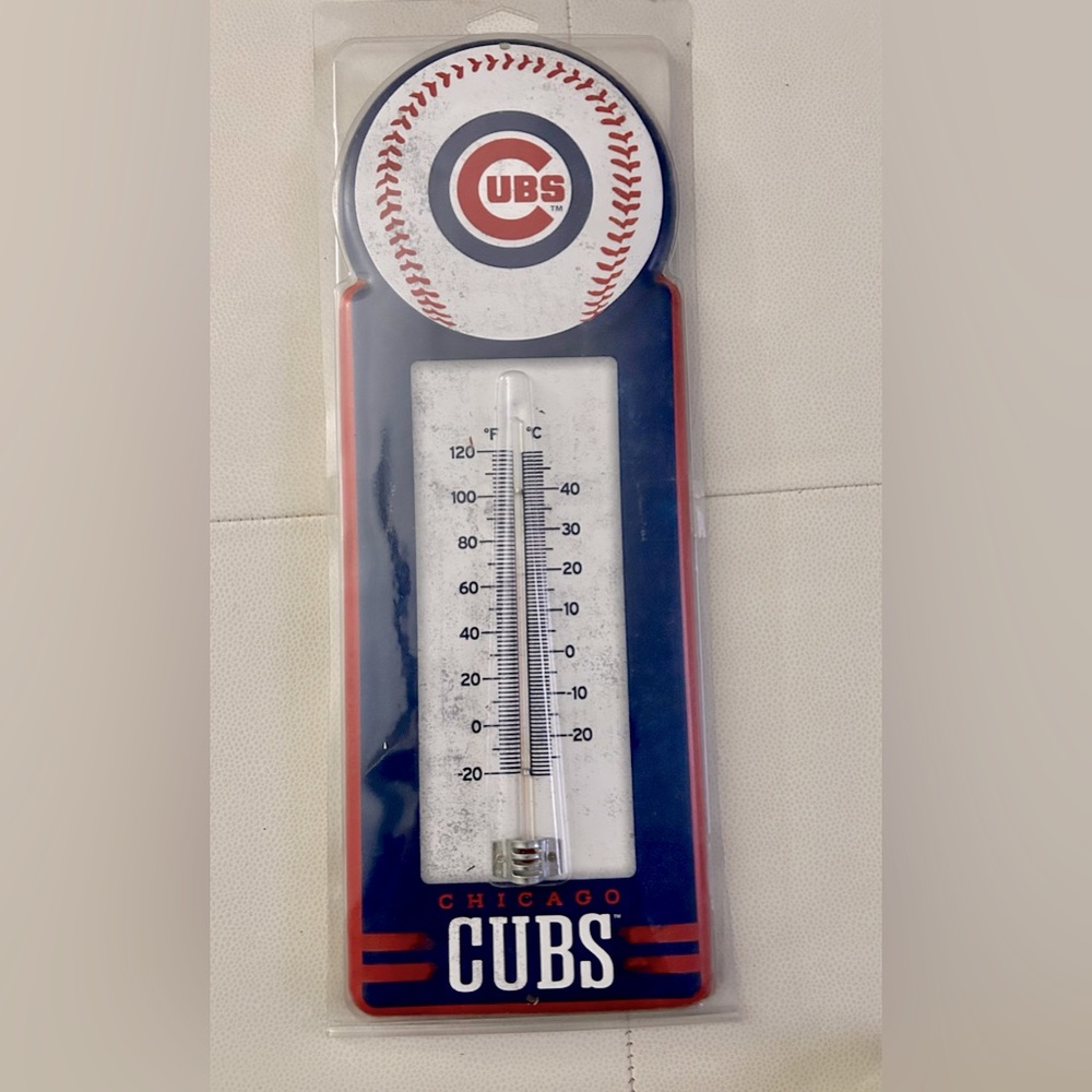 Chicago Cubs Baseball Indoor/Outdoor Decor Thermometer NWT Novelty Gift